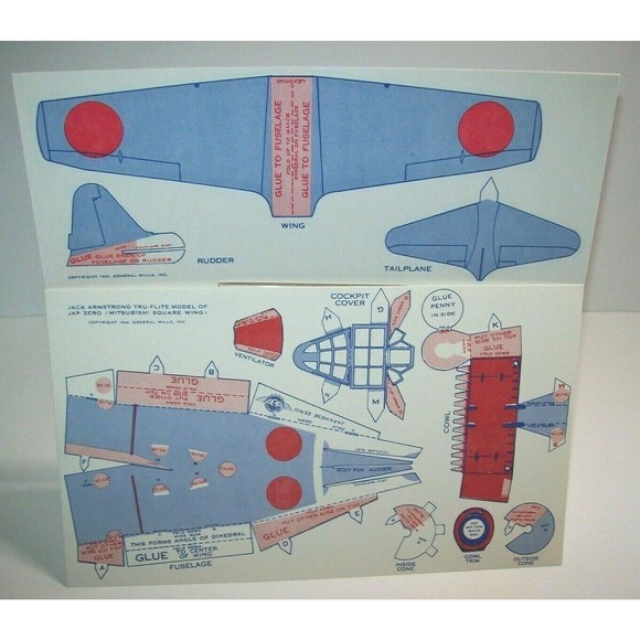 Airplane Toy Jack Armstrong Vintage Tru-Flite Model Japanese Zero GM Cereal - Picture 1 of 10